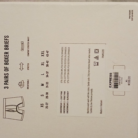 EXPRESS MEN'S 3 PAIR BOXER BRIEFS BOXED SET - Picture 4 of 4
